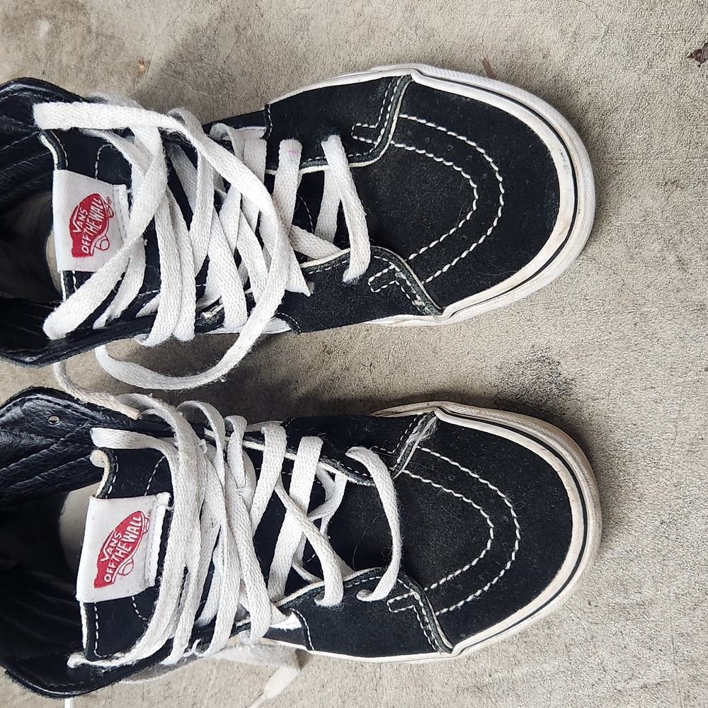 Vans Black and White High-Top Sneakers